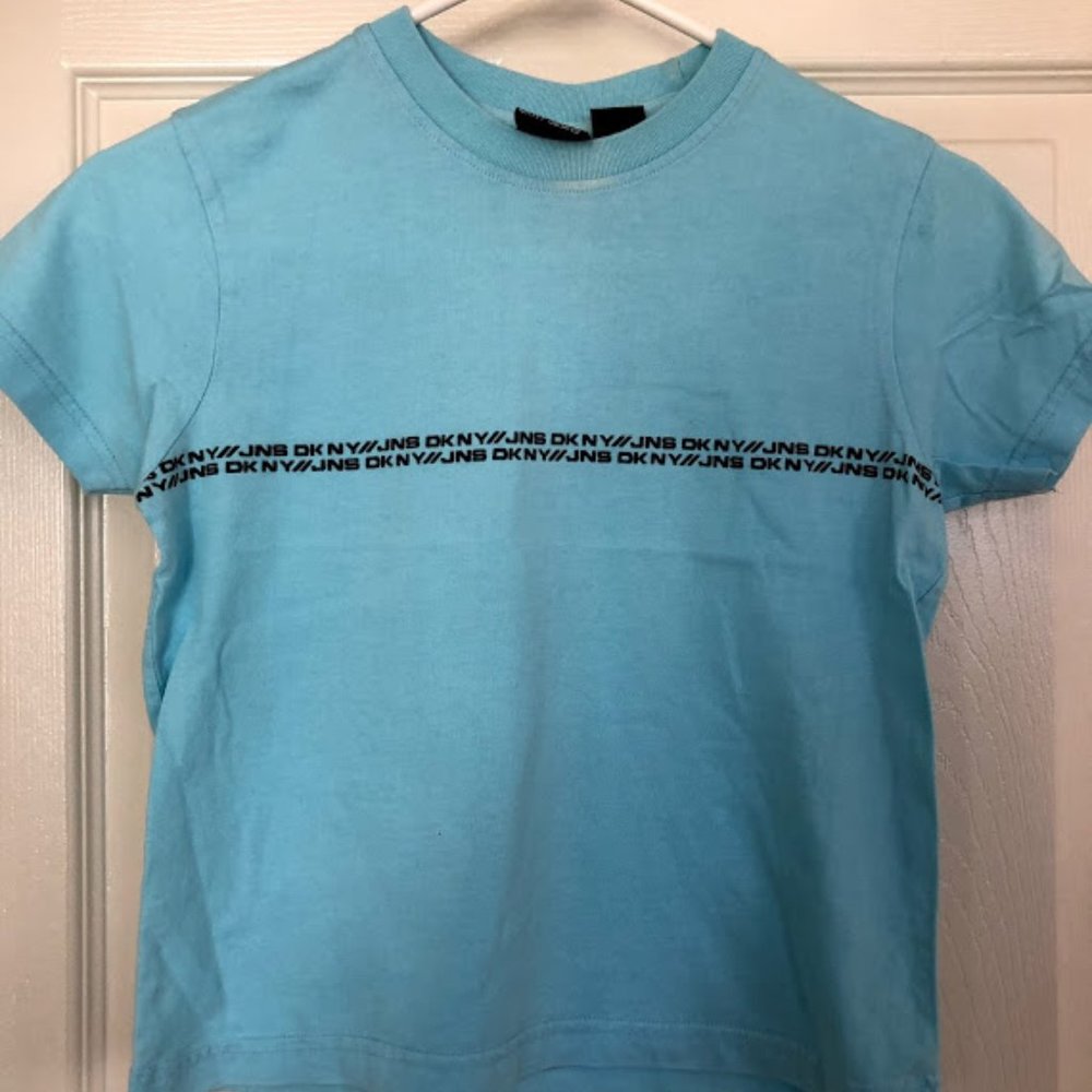 Women' DKNY 100% cotton blue short sleeves t-shirt